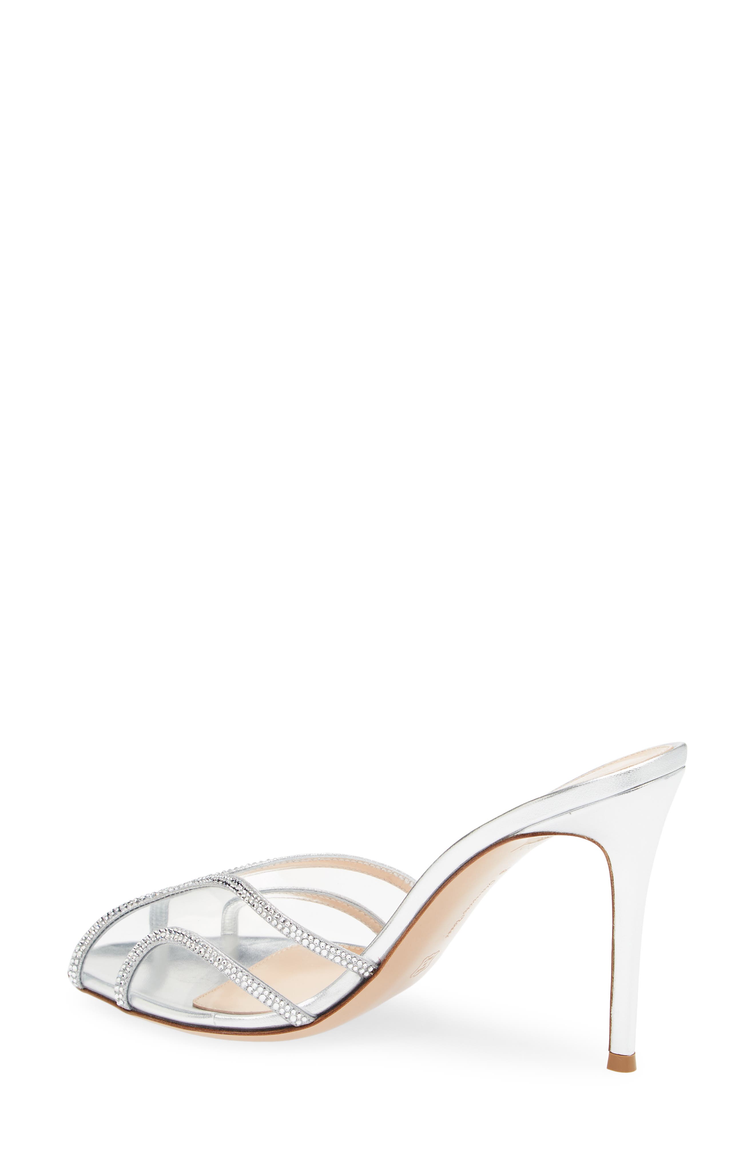 Gianvito Rossi Crystal Sandal, Alternate, color, Silver Trasp Silver