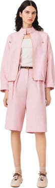 maje Linen blend bomber jacket