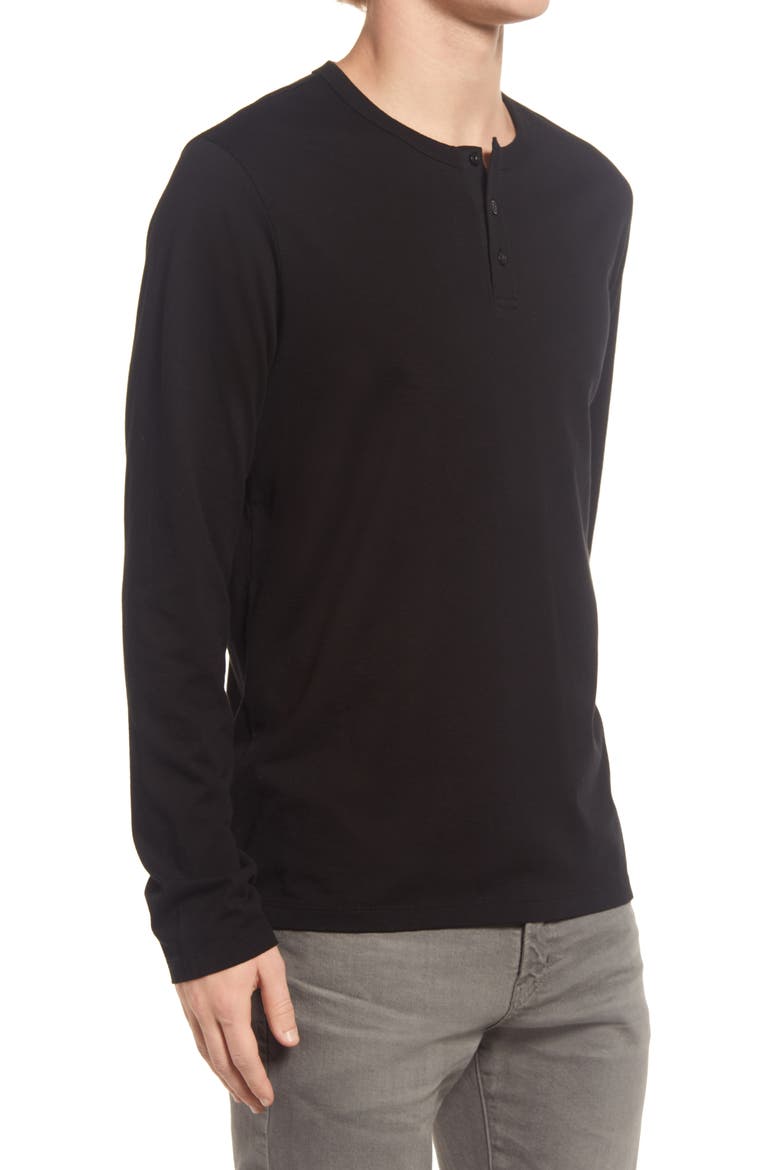 Bryce Long Sleeve Henley Shirt, Alternate, color, TRUE BLACK