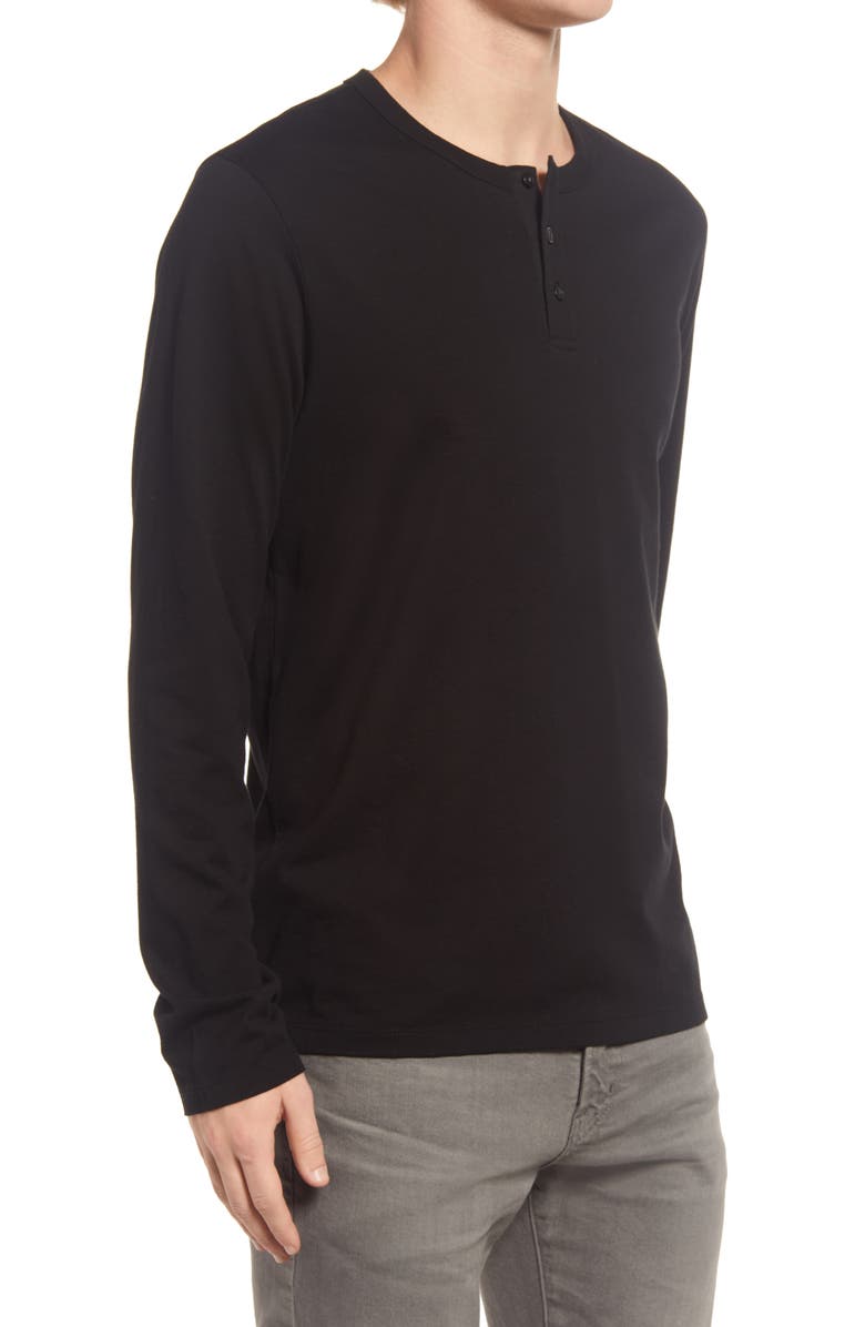AG Bryce Long Sleeve Henley Shirt, Alternate, color, True Black