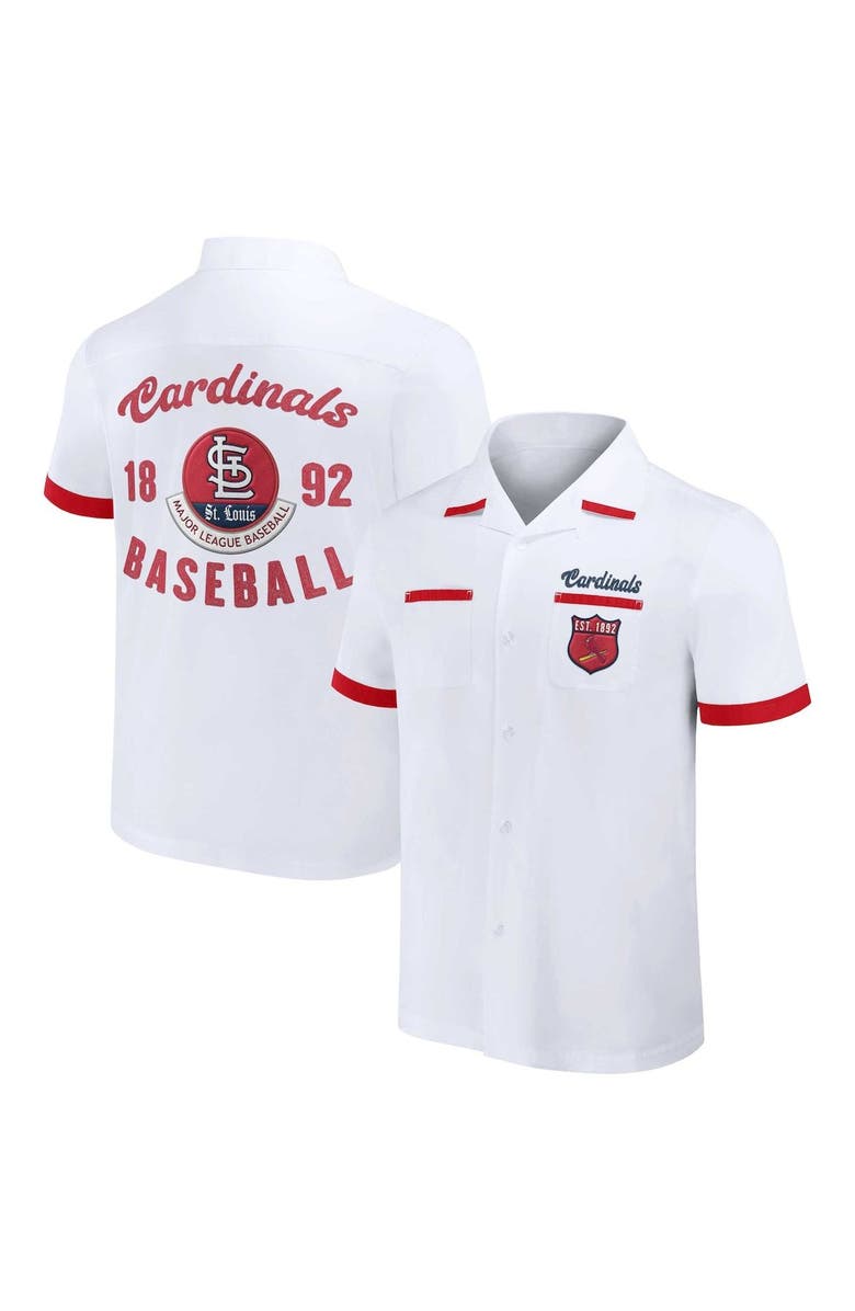 Darius Rucker Collection by Fanatics Men's Darius Rucker Collection by Fanatics  White St. Louis Cardinals Bowling Button-Up Shirt, Main, color, White