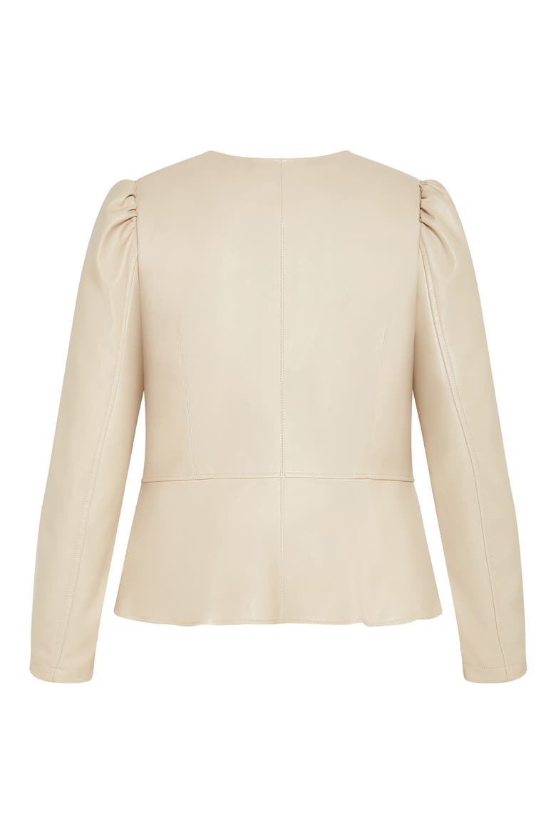 Mallory Faux Leather Jacket, Alternate, color, CREAM
