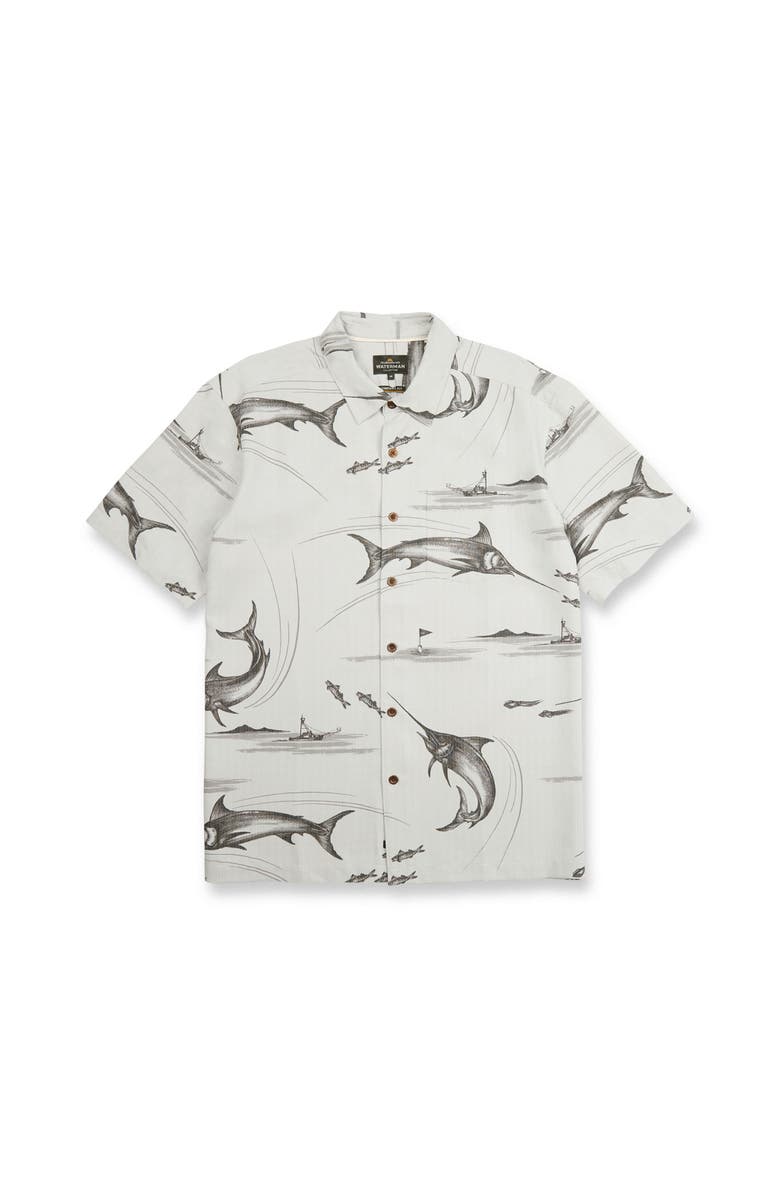 Quiksilver Waterman Fish On Short Sleeve Shirt, Alternate, color, High Rise