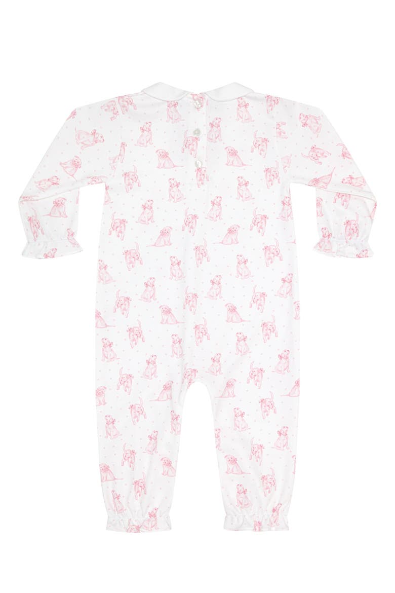 Pink Puppy Love Print Romper long sleeve - Baby, Alternate, color, Pink