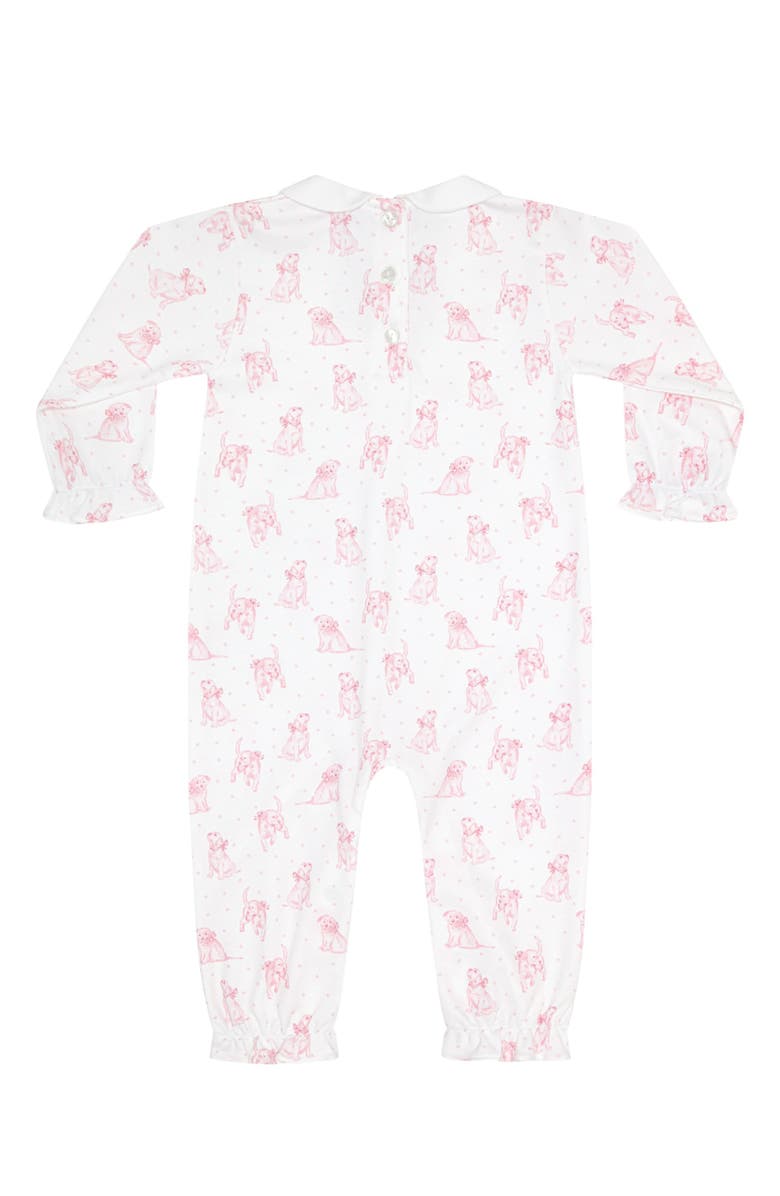 Nellapima Pink Puppy Love Print Romper long sleeve - Baby, Alternate, color, Pink