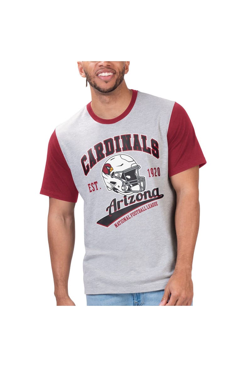 Men's G-III Sports by Carl Banks Gray Arizona Cardinals Black Label T-Shirt, Main, color, Heather Gray