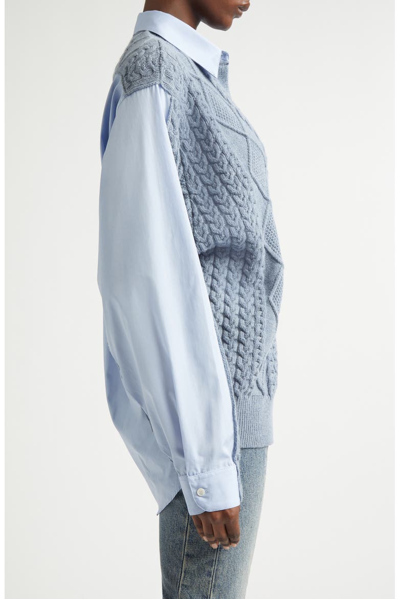 Hybrid Knit Shirt Cardigan, Alternate, color, BLUE/ GREY