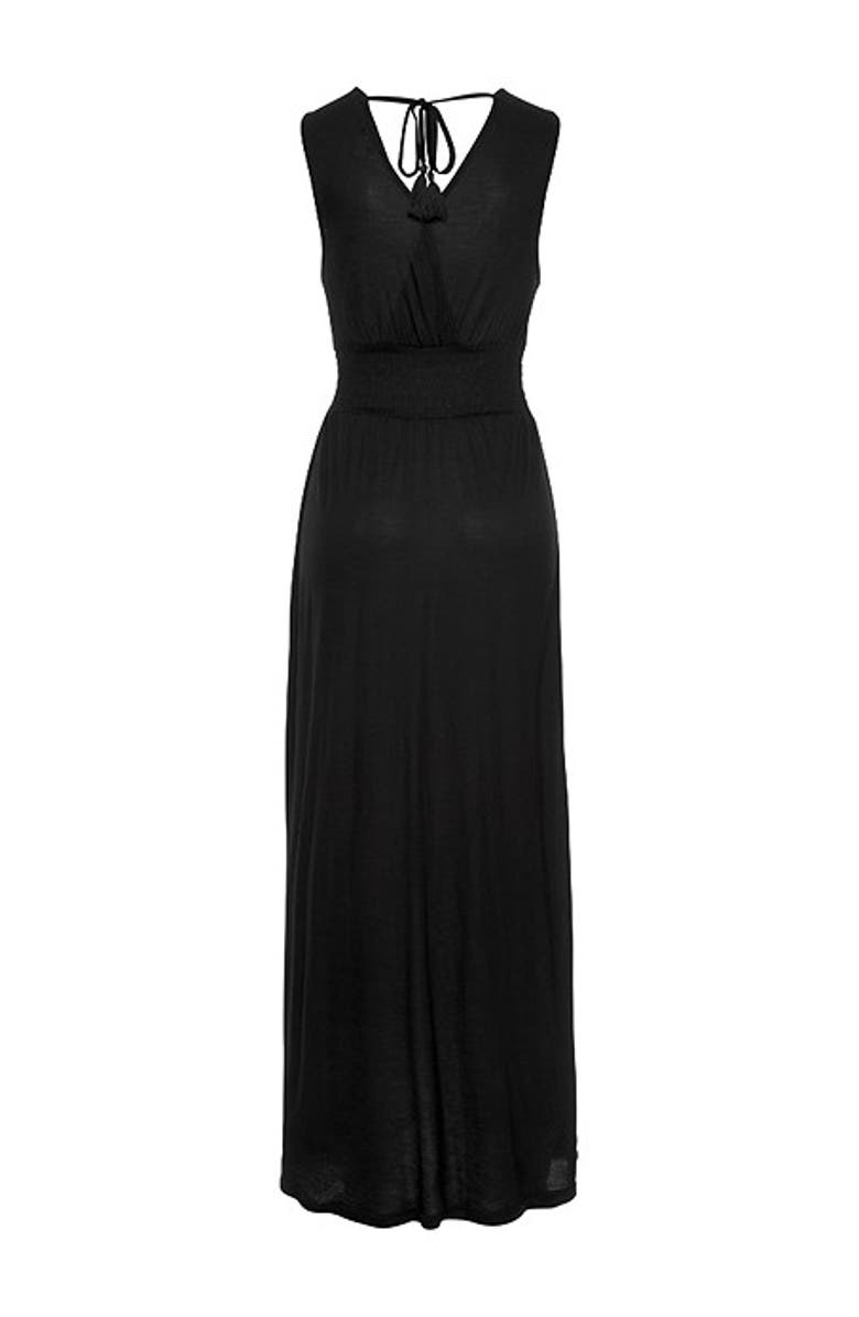 LASCANA Women's V-Neck Maxi Dress, Alternate, color, Black