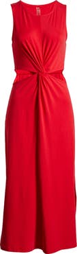 Beyond Yoga Around the World Front Twist Midi Dress