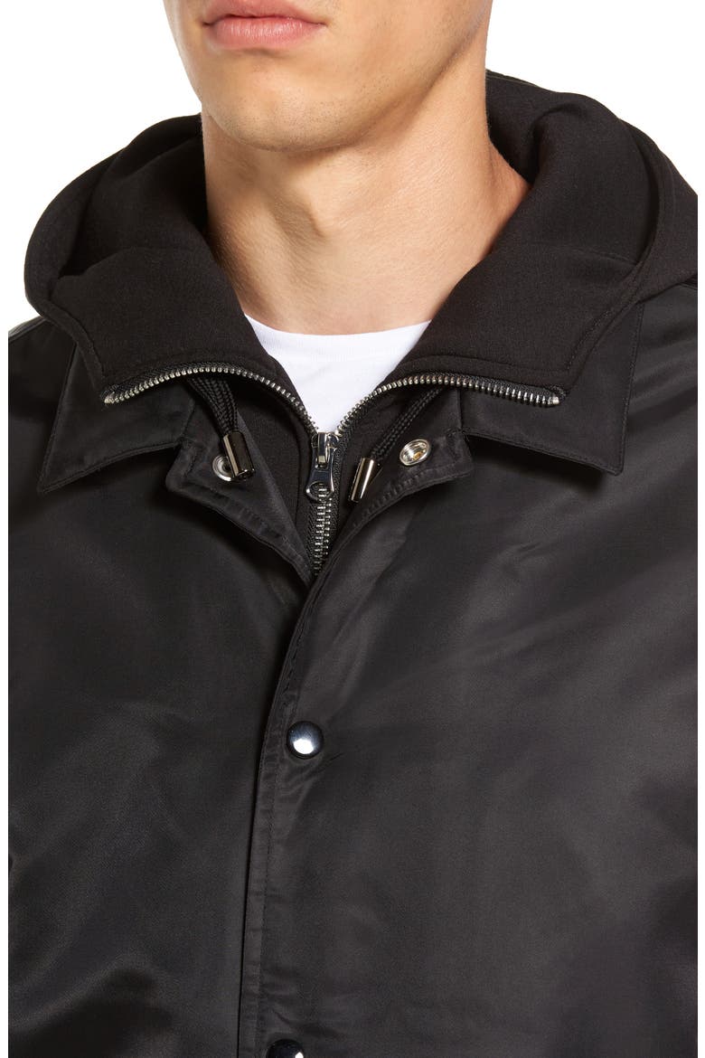 Yorkshire Hooded Coach's Jacket, Alternate, color, BLACK