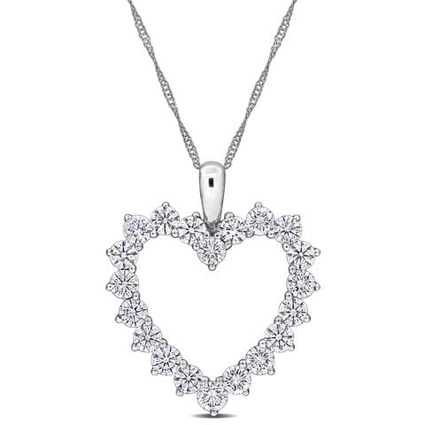 Lab-Grown Diamond Open Heart Necklace 14k