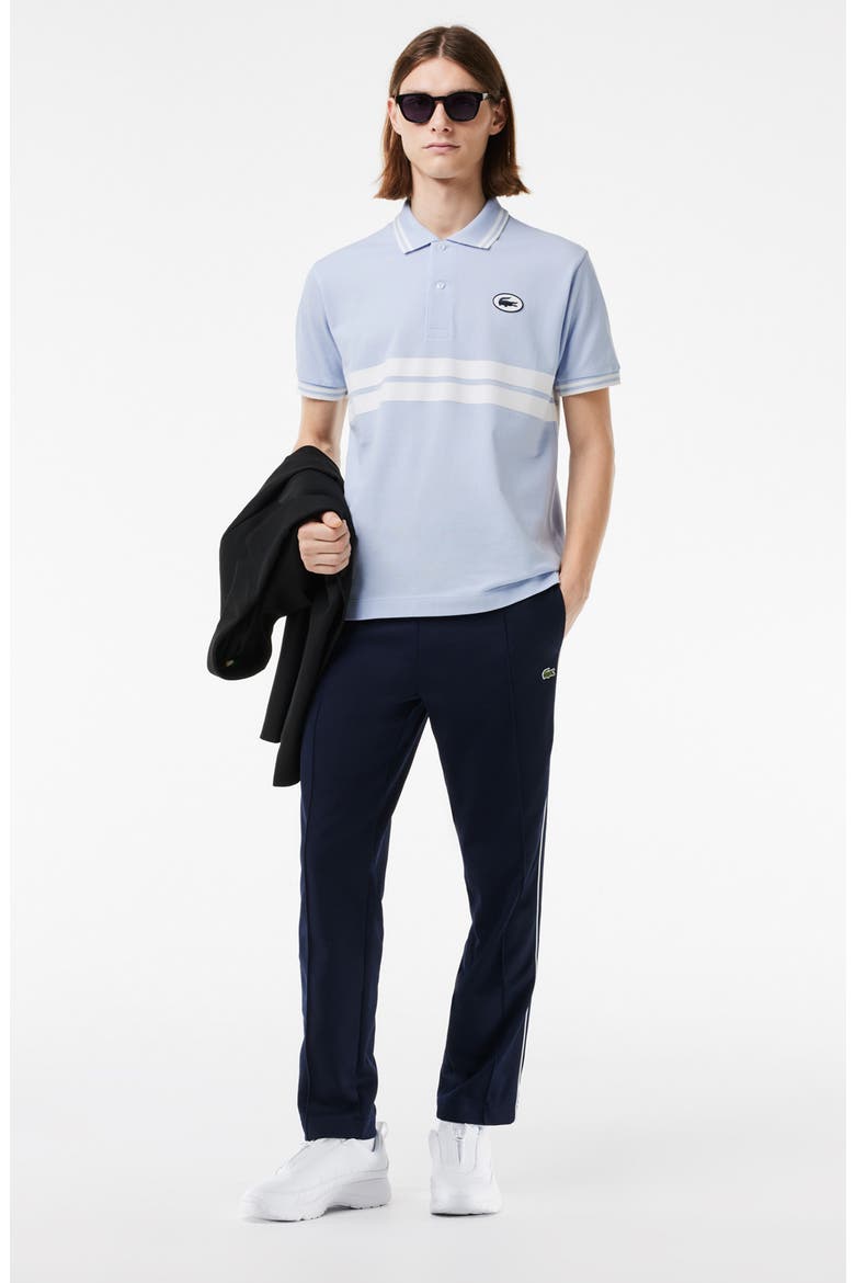 Classic Fit Stripe Piqué Knit Polo, Alternate, color, PHOENIX/ FARINE