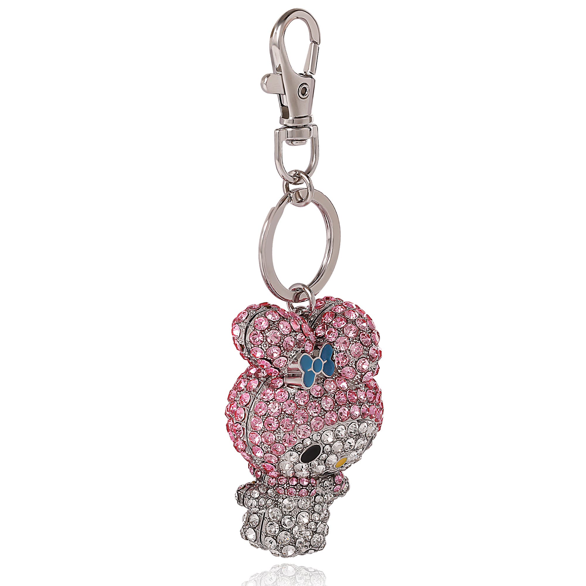 Hello Kitty Sanrio My Melody Pink Crystal Bag Charm Keychain, Alternate, color, Pink/Silver