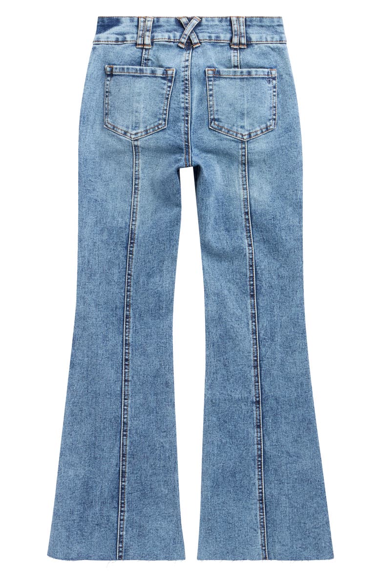 Tractr Kids' Front Seam Flared Jeans, Alternate, color, Med Indigo