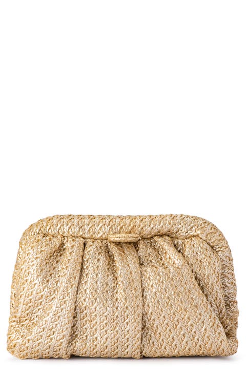 Stevie Pleated Woven Clutch