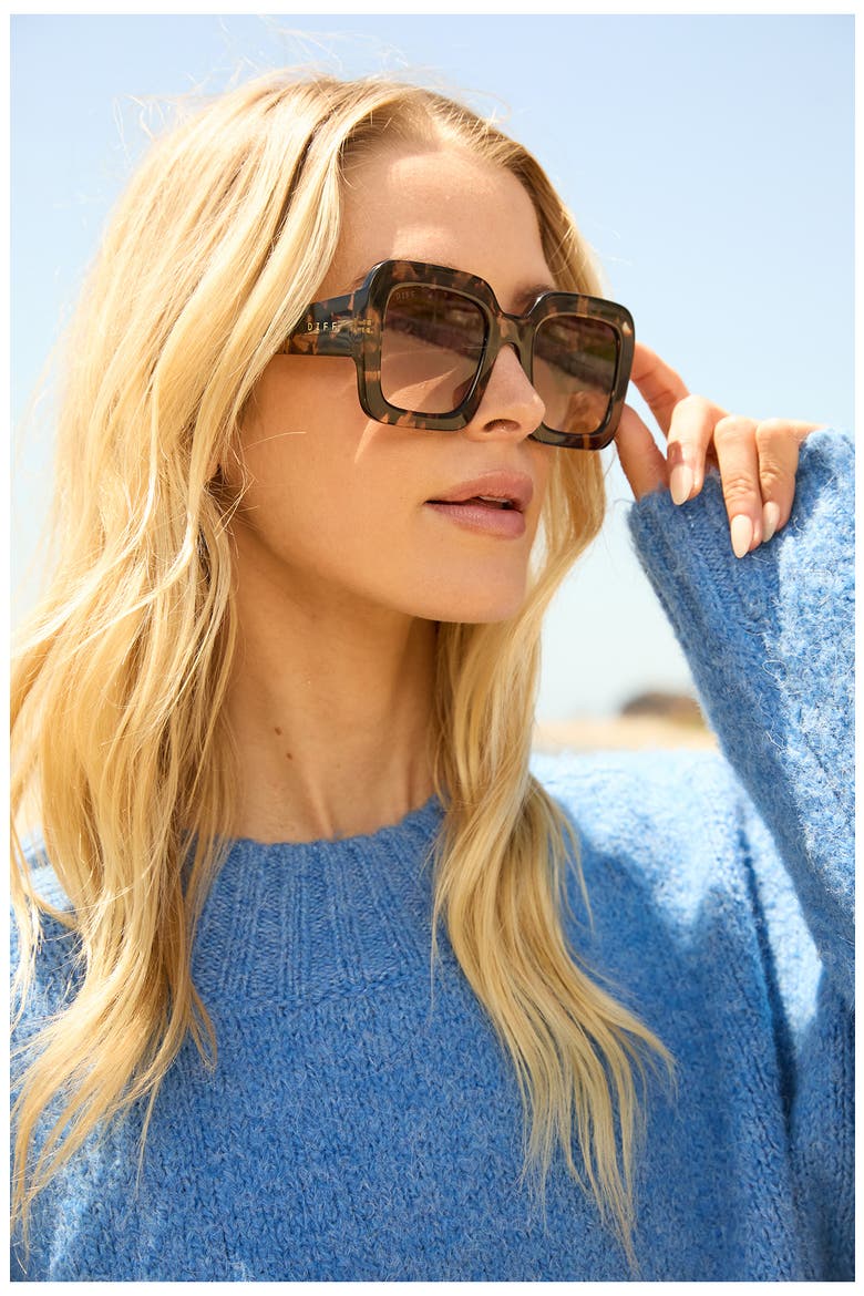 Charise 51mm Square Sunglasses, Alternate, color, BROWN GRADIENT