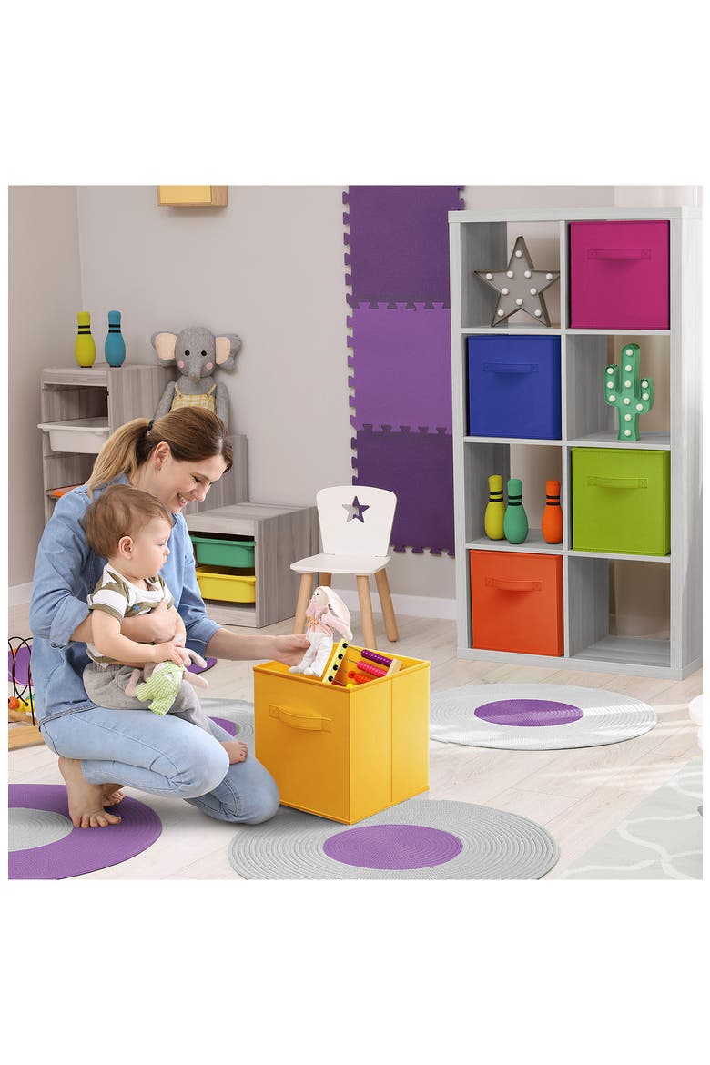 6-Pack Collapsible Storage Cubes, Alternate, color, RAINBOW MULTICOLORED