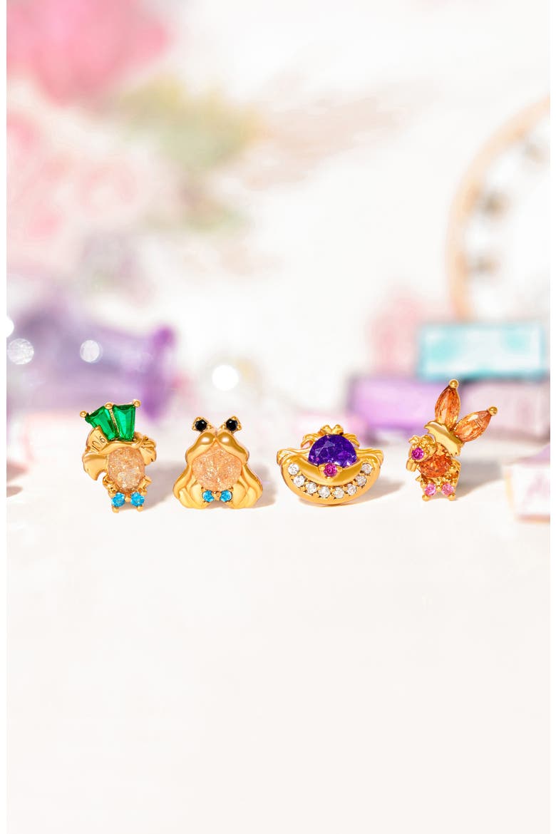 Disney Alice In Wonderland Stud Earrings Set, Alternate, color, GOLD