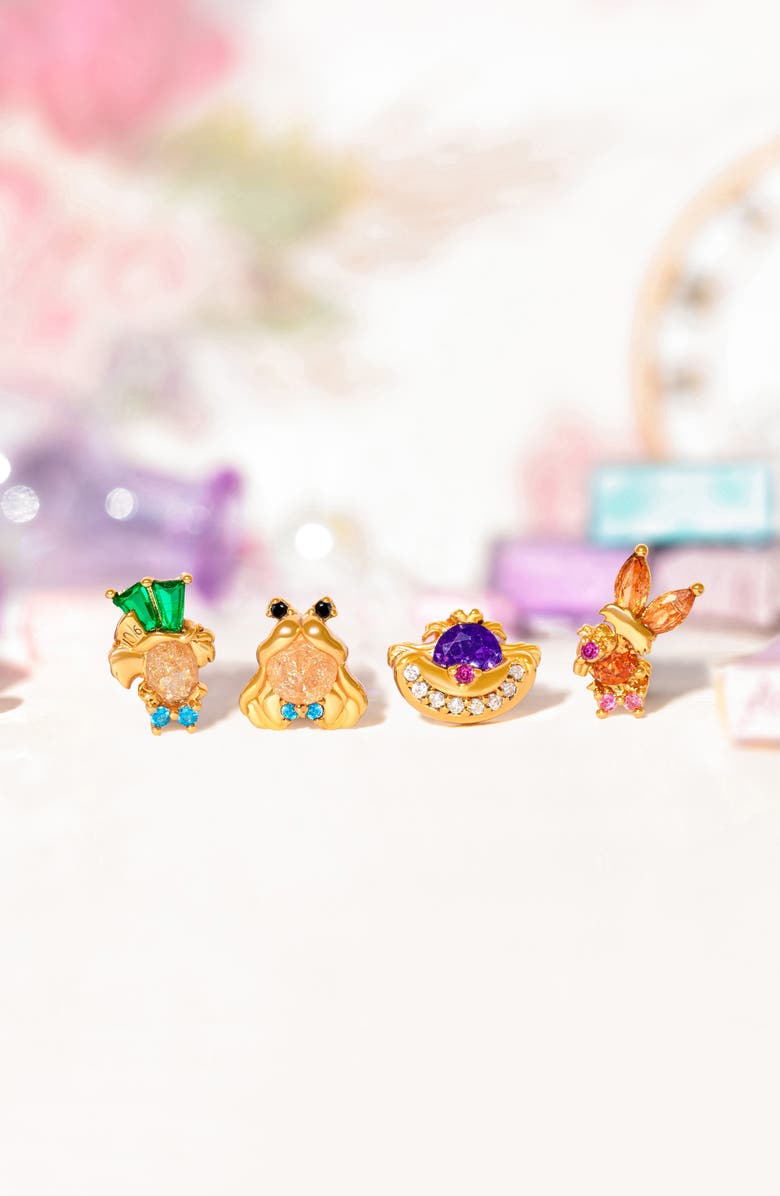 Girls Crew Disney Alice In Wonderland Stud Earrings Set, Alternate, color, Gold