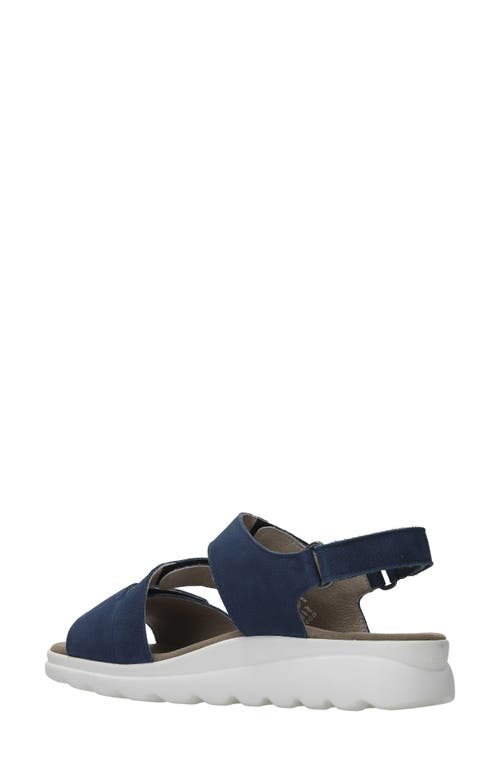 Wolky Ikaria Ankle Strap Platform Wedge Sandal In Denim Nubuck