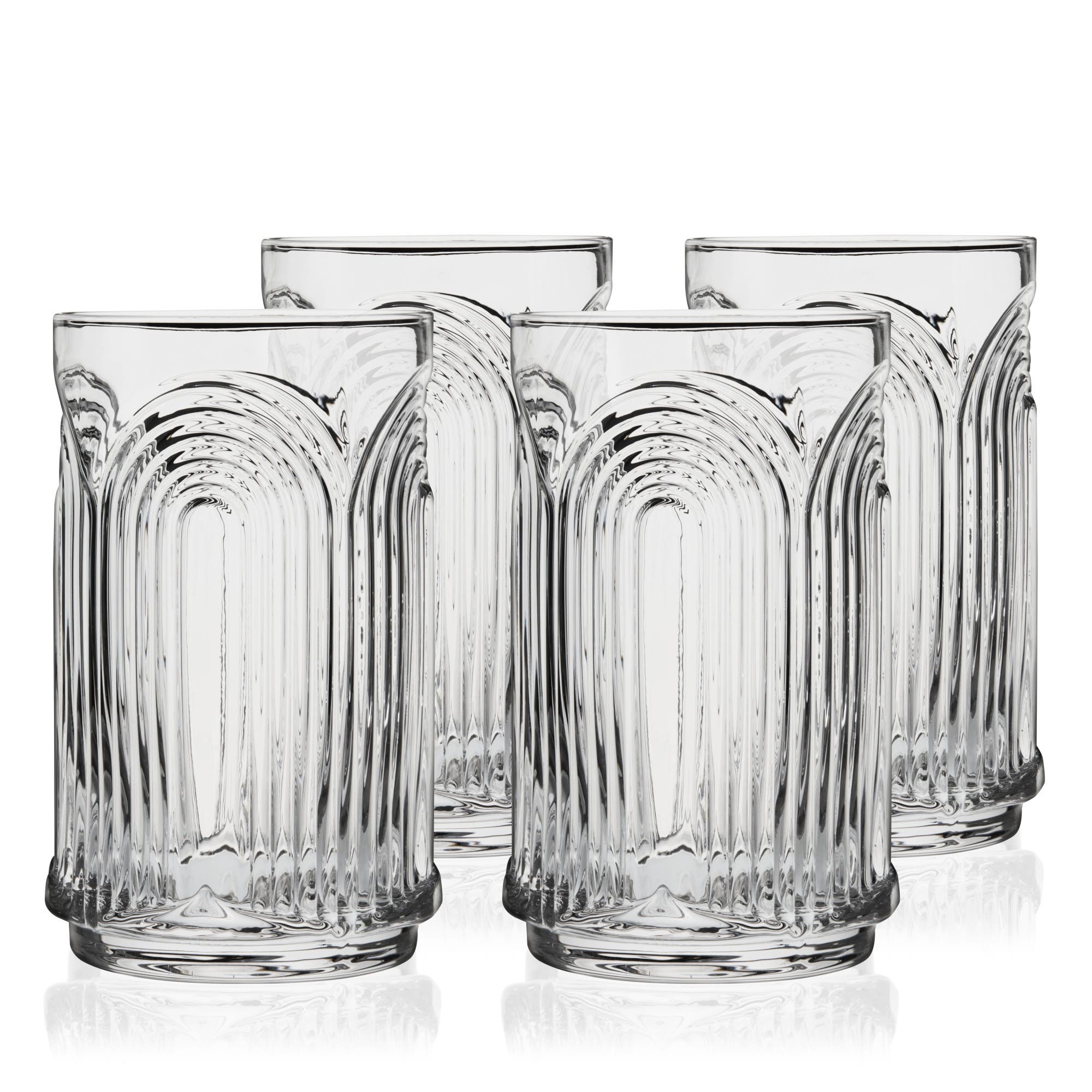 Art Deco Crystal Highball Glasses