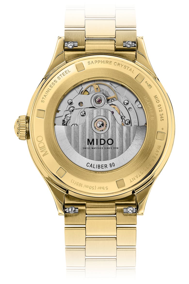 Multifort Automatic Bracelet Watch, 40mm, Alternate, color, CHAMPAGNE / GOLDEN