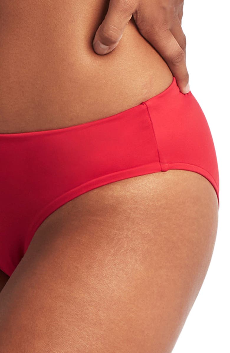 Sea Level Essential Roll Band Bikini Bottoms, Alternate, color, Red