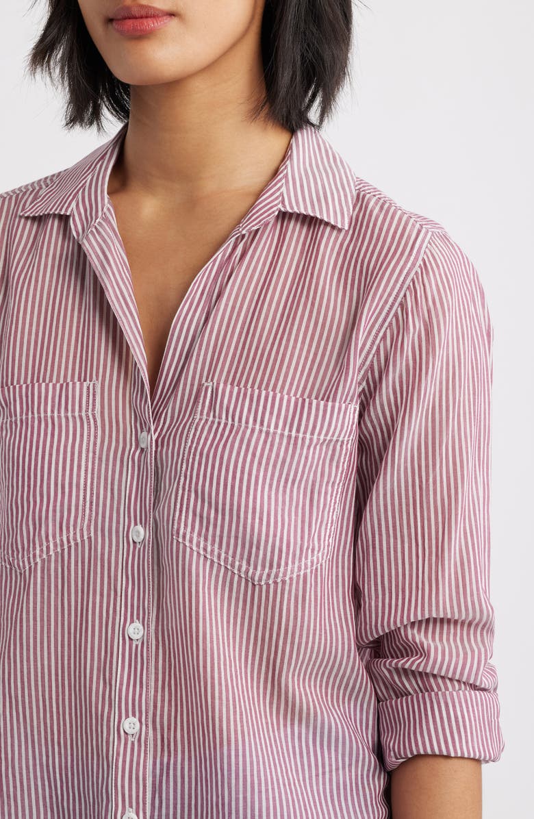 Cloth & Stone Stripe Button-Up Shirt, Alternate, color, Spiced Wine