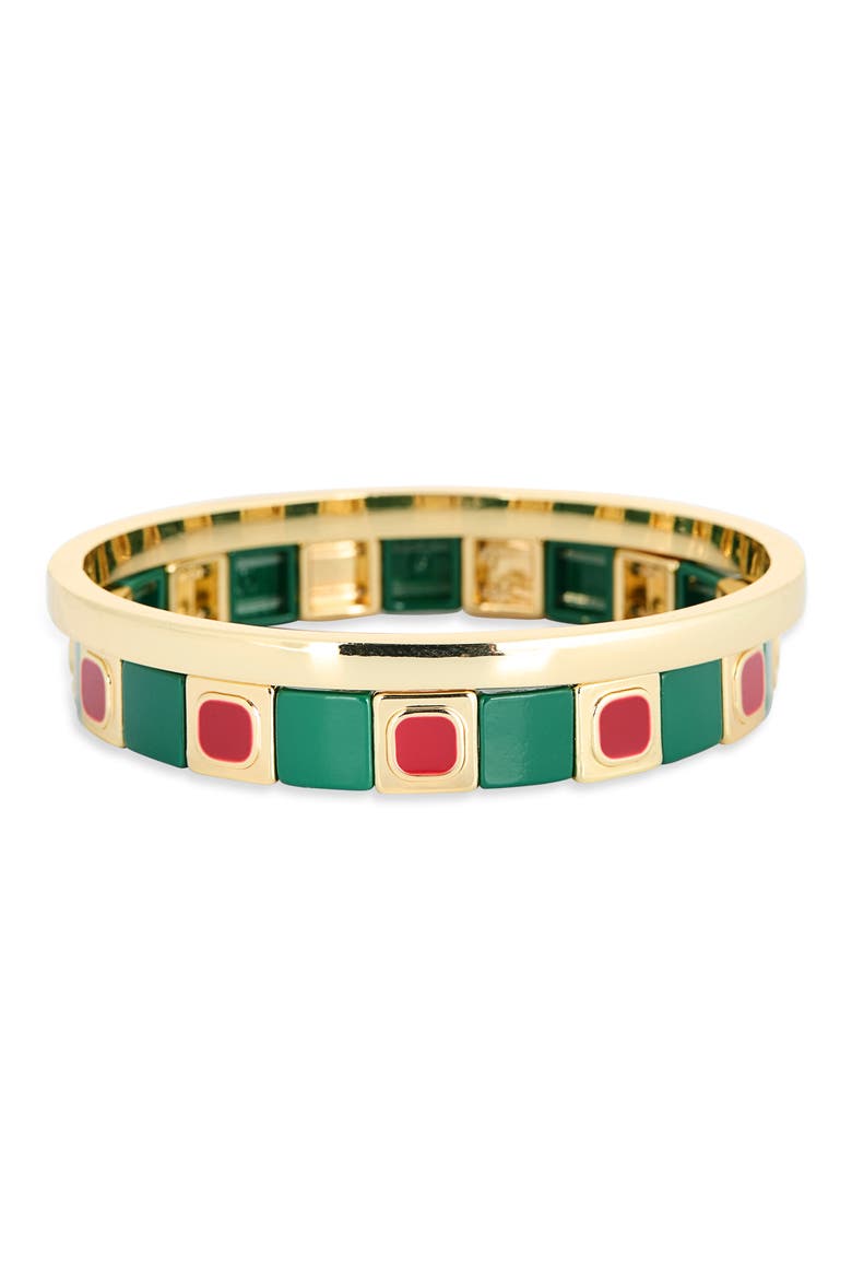 Tile Bracelet & Bangle Set, Main, color, GREEN MULTI- GOLD