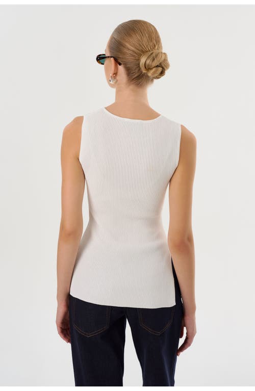 Lamarque Milou | Rib Knit Sleeveless Top In White