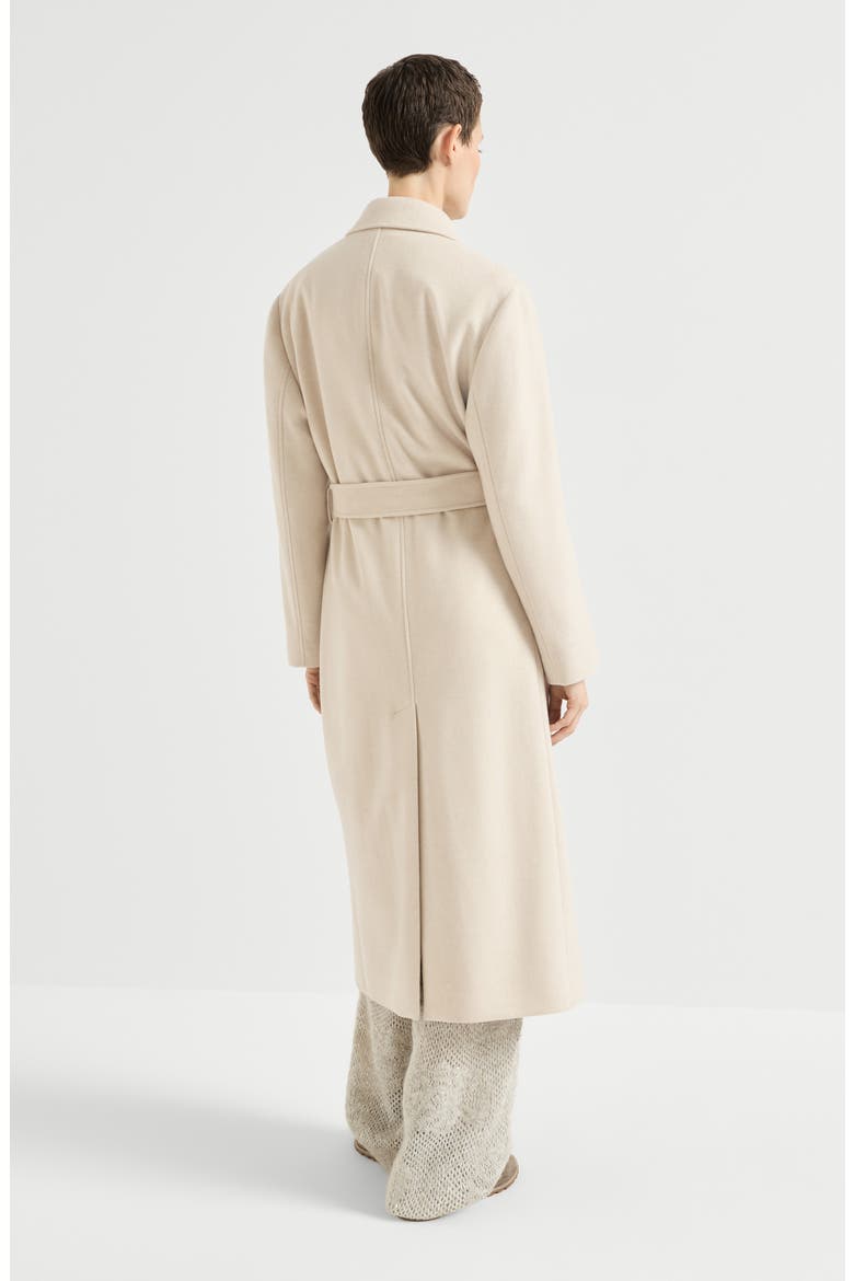 Lightweight water-resistant cashmere belted coat with monili, Alternate, color, Lignite Grey
