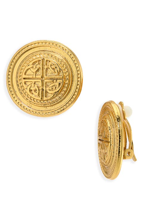 Heritage Medallion Clip-On Earrings