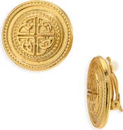 Karine Sultan Heritage Medallion Clip-On Earrings