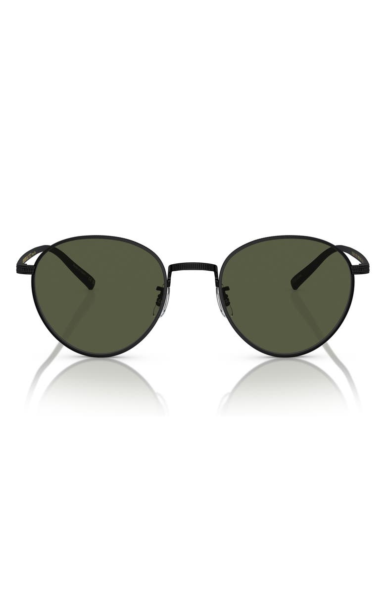 Oliver Peoples Rhydian 49mm Round Sunglasses, Main, color, Matte Black
