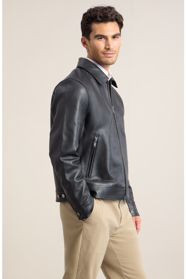 Leather Jacket, Alternate, color, BLACK