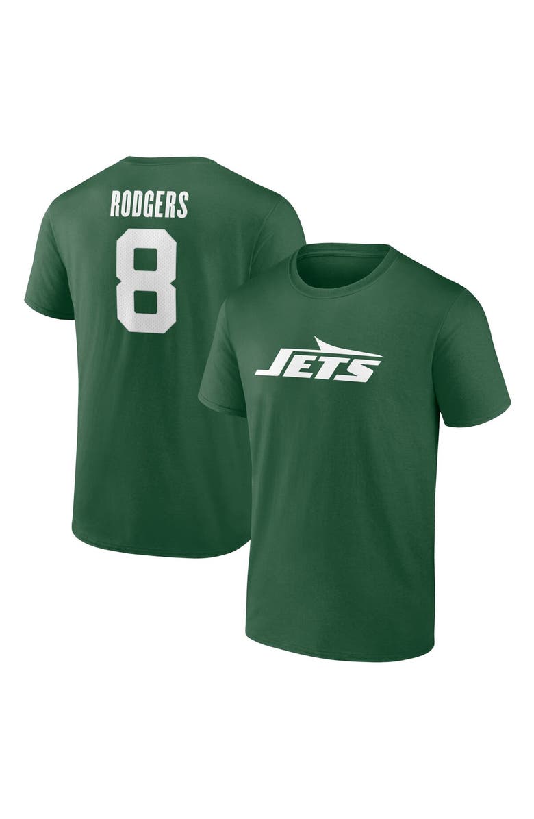 FANATICS Men's Fanatics Aaron Rodgers Green New York Jets Player Icon Name & Number T-Shirt, Main, color,