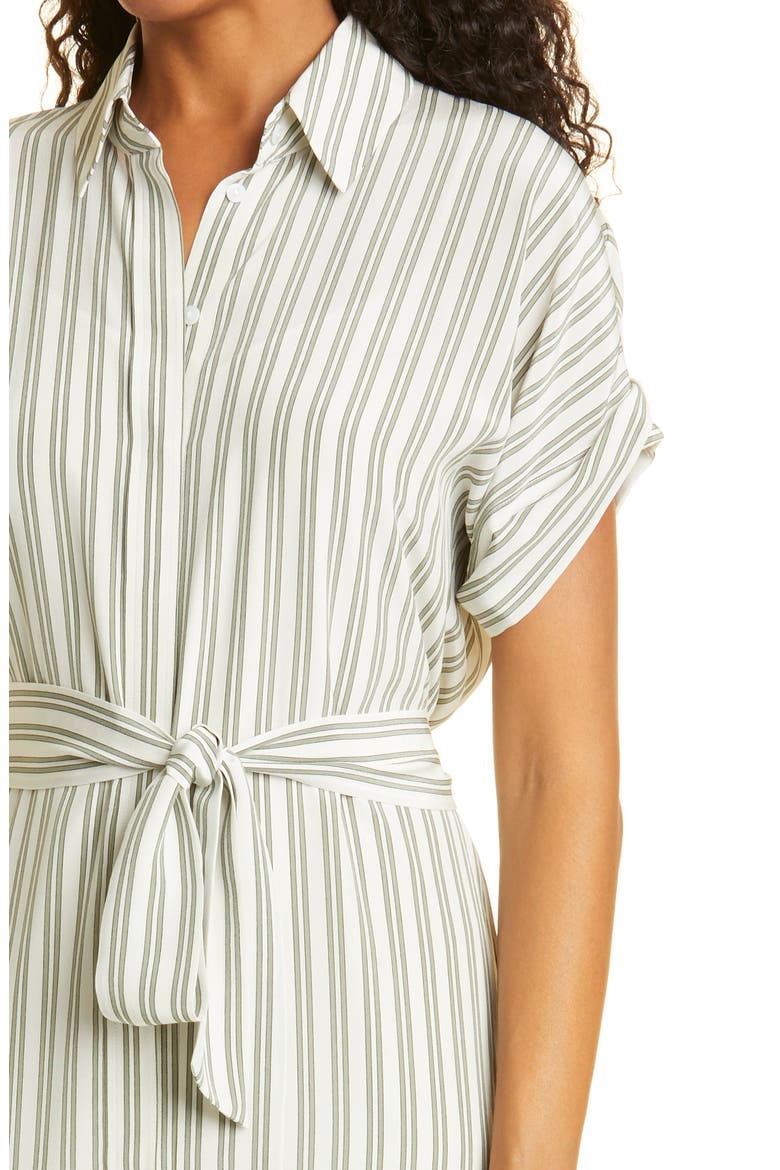 Tie Waist Silk Dress, Alternate, color, SILVER MULTI