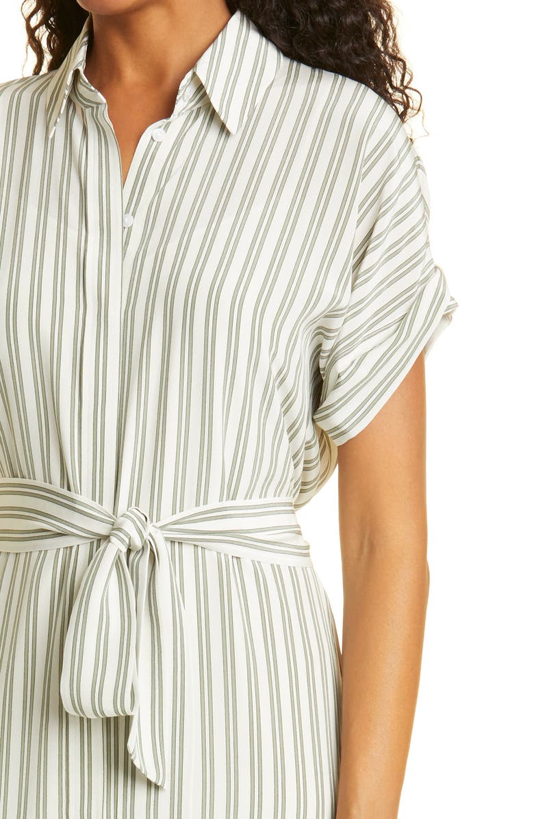 Club Monaco Tie Waist Silk Dress, Alternate, color,