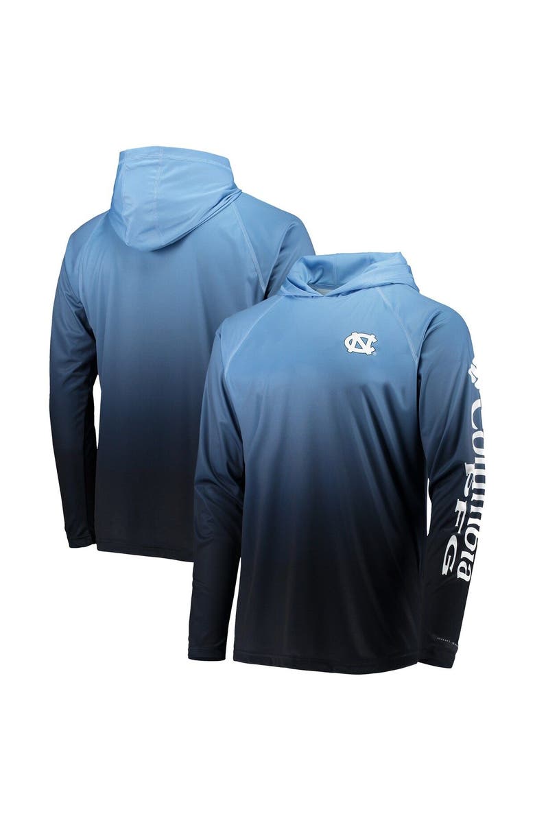 Columbia Men's Columbia PFG Carolina Blue North Carolina Tar Heels Terminal Tackle Omni-Shade UPF 50 Long Sleeve Hooded Top, Main, color, 
