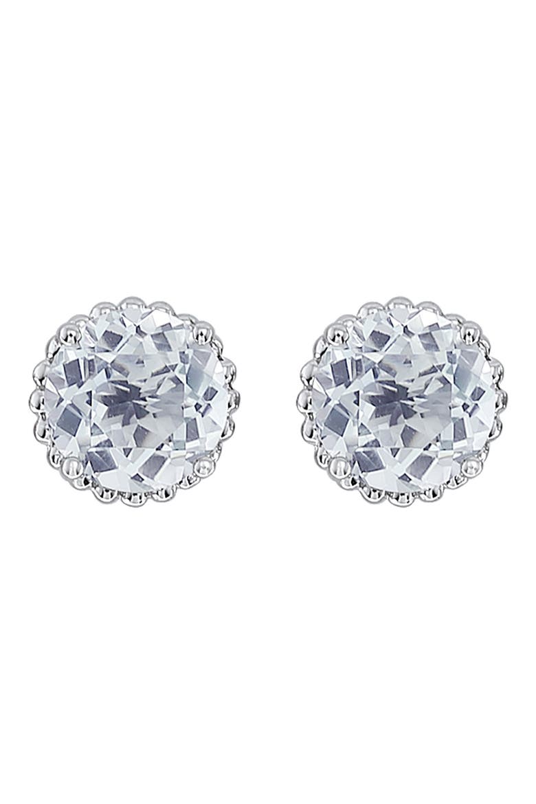 14K White Gold White Topaz Stud Earrings, Alternate, color, WHITE