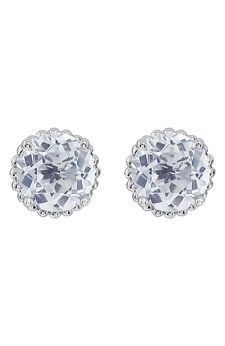 EFFY 14K White Gold White Topaz Stud Earrings, Alternate, color,