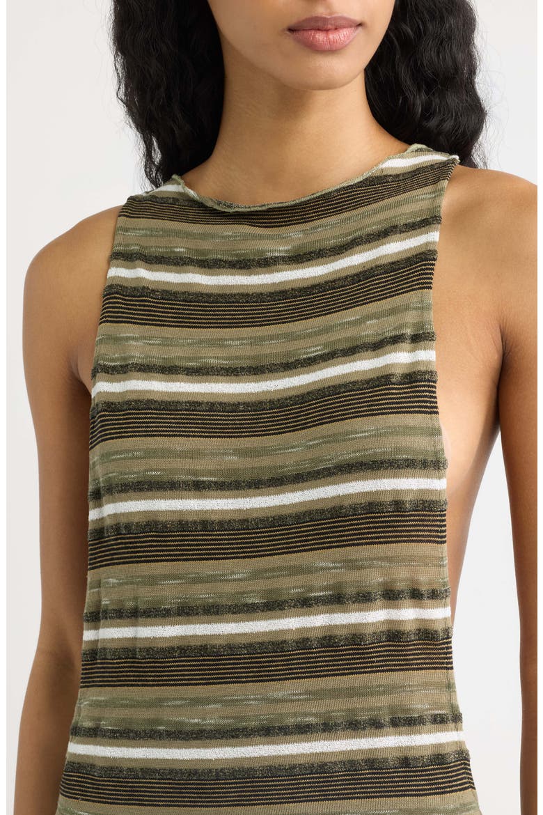 Lior Stripe Knit Embellished Backless Minidress, Alternate, color, MULTI