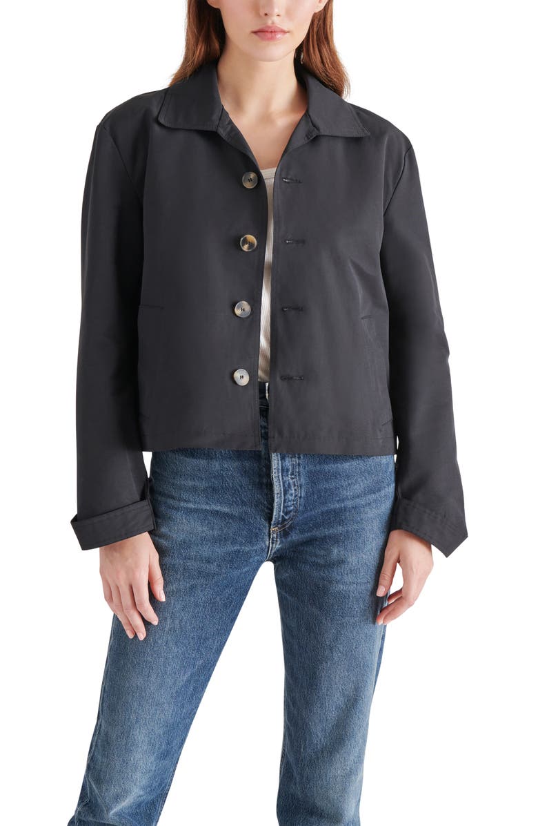 Steve Madden Cropped Trench Shirt Jacket, Alternate, color, 