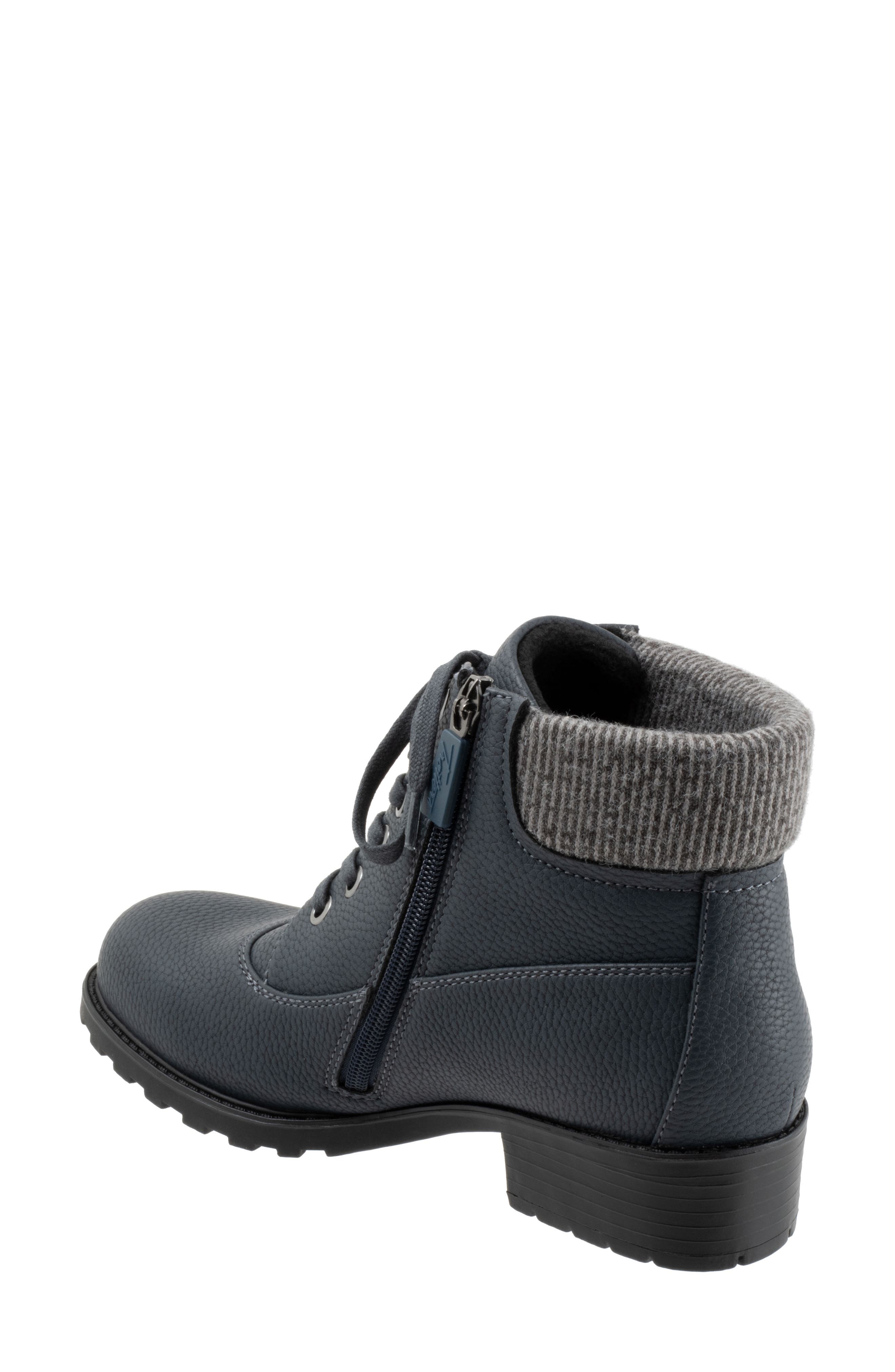 Trotters Bellamy Faux Fur Lined Bootie, Alternate, color, Navy