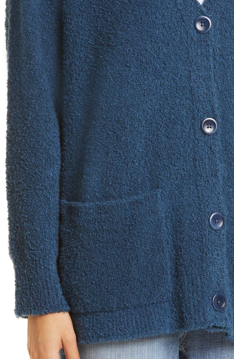 Eileen Fisher Organic Cotton Blend Bouclé Cardigan, Alternate, color,