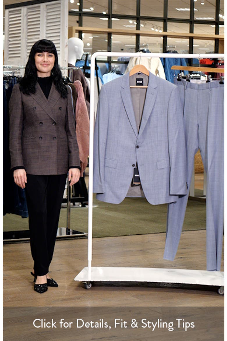 Huge Slim Fit Grey Glen Check Wool Suit video