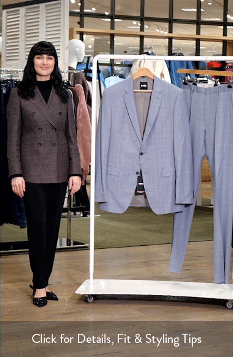 Huge Slim Fit Grey Glen Check Wool Suit, sales video thumbnail