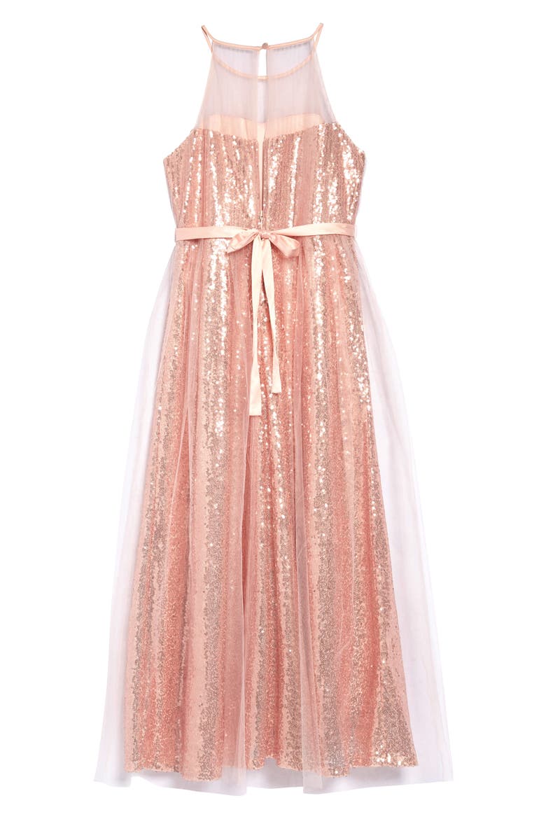 Sequin Dress, Alternate, color, ROSE GOLD