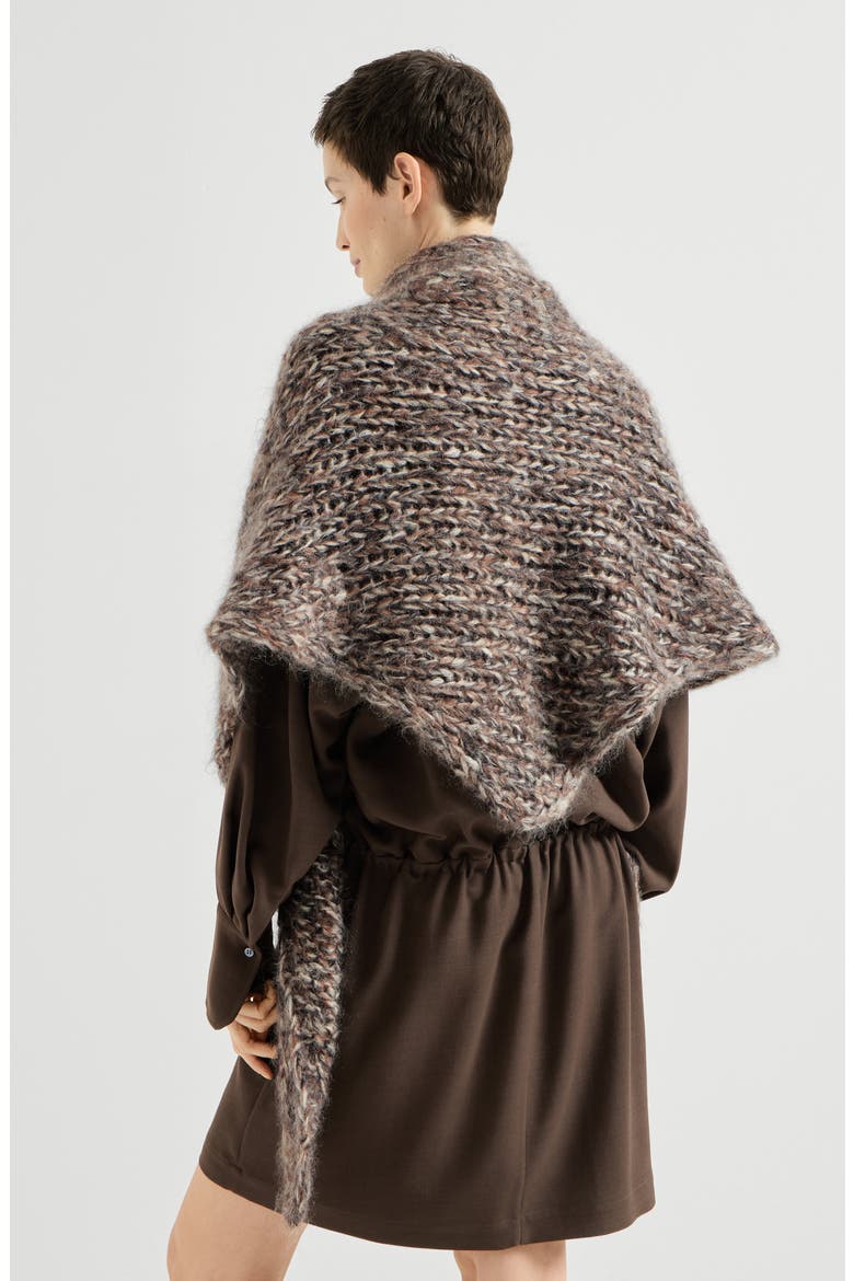 Mohair knit shawl, Alternate, color, Bark