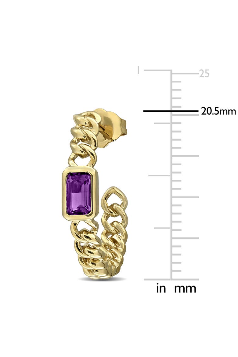 Gemstone Link Hoop Earrings 14K, Alternate, color, Amethyst